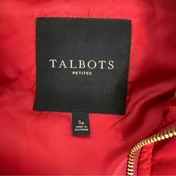NWOT Talbots Red Pop Down Puffer Vest - Picture 3 of 12